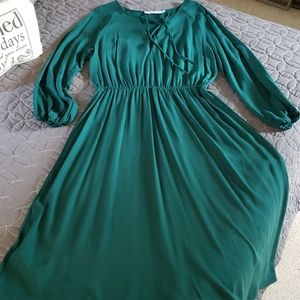 JustFab Green Flare Dress